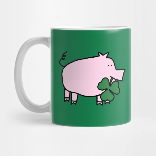 Saint Patricks Day Pig with Shamrock by ellenhenryart